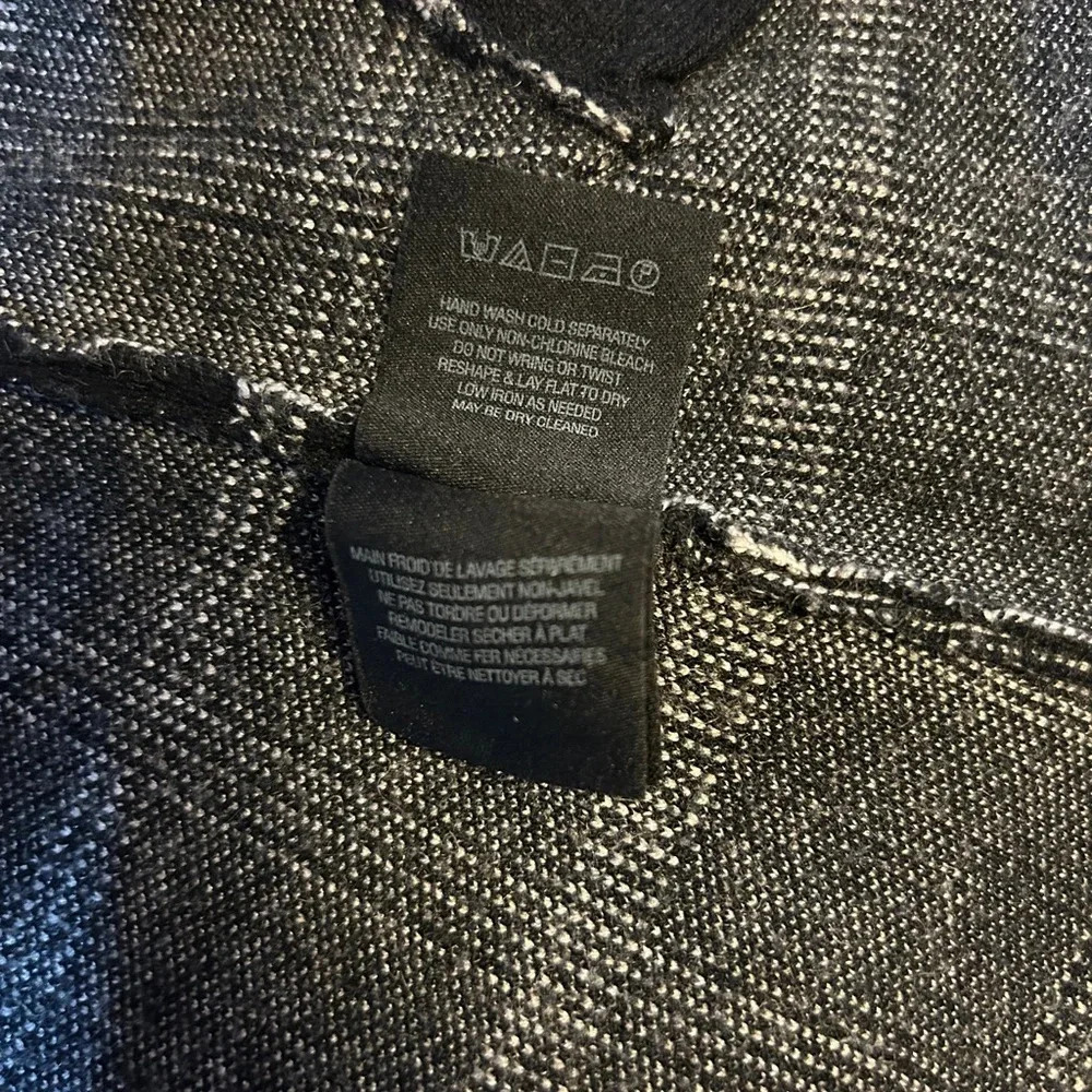 ANTHROPOLOGIE Moth Black Windowpane Plaid Knit Sweater Blazer Women’s Small - Picture 7 of 10